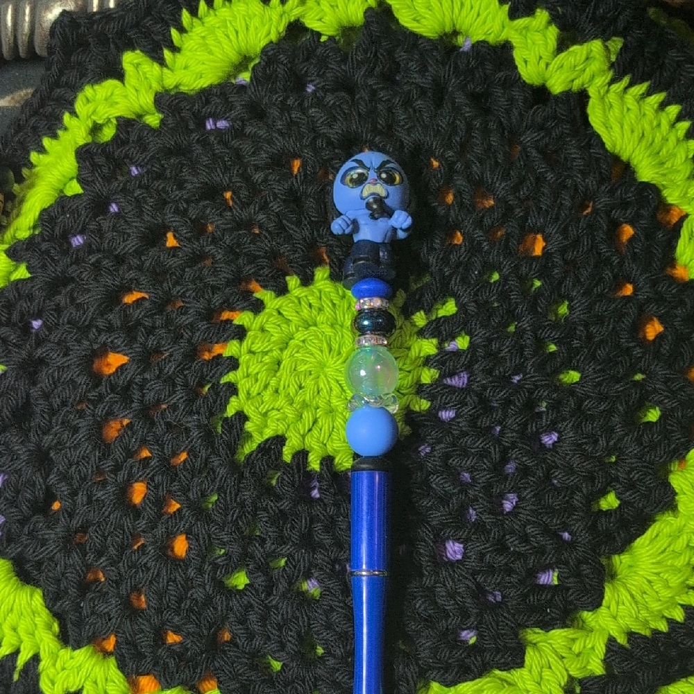 Blue and Black Beaded Pen